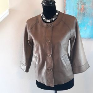 J.Jill Brown Leather Jacket/ Butter Soft/ Lightweight/ Stylish/ XS
